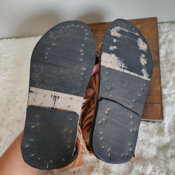 Men's Boho Hand Crafted Huaraches Leather Strappy Sandals Men's Size 8 - Picture 12 of 12